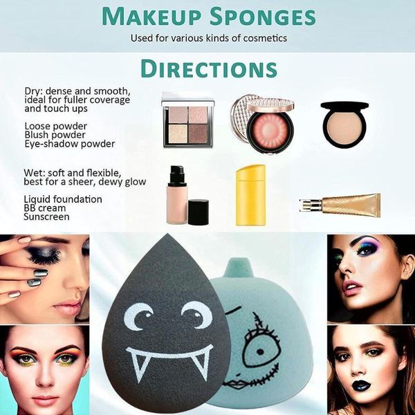 

sponges, applicators & cotton halloween pumpkin cosmetics puff foundation cream powder up accessories egg beauty blush make tools g4t9