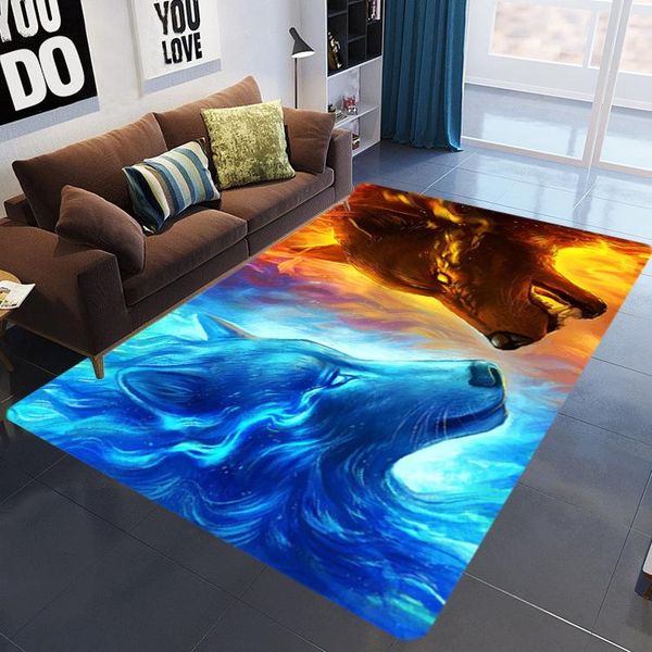 

carpets flame 3d print rugs and for home living room tiger wolf crystal velvet soft non-slip floor mat parlor hallway