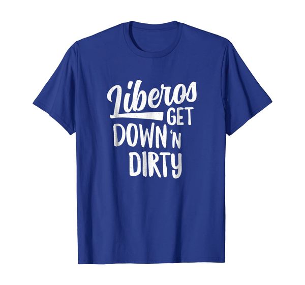 

liberos get down n dirty volleyball t-shirt team defense, White;black