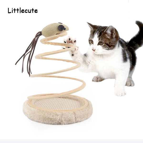 

cat toys fish plush spring mouse interactive cute pet playing for cats kitten spiral funny toy pets products
