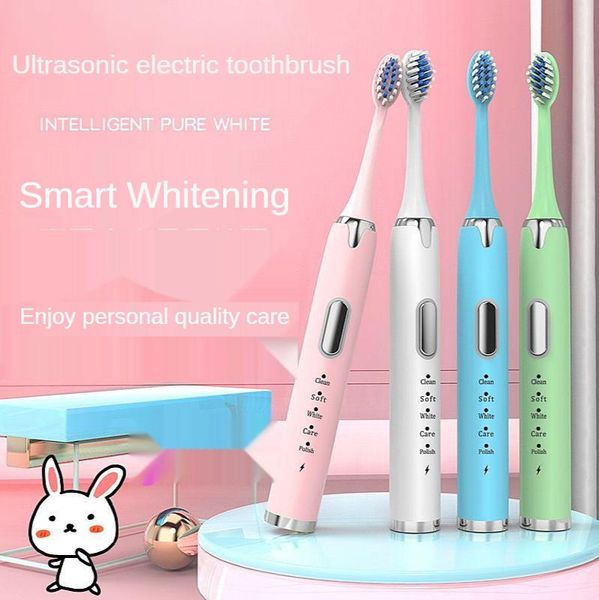 

electric toothbrush usb rechargeable soft hair waterproof whitening relax teeth brush ultrasonic with replacement heads smart