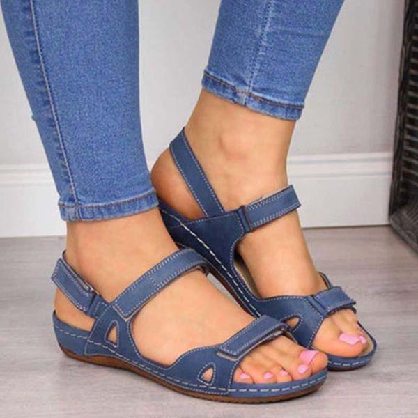 

sandals women fashion peep toe ladies shoes buckle leather low heels women's gladiator retro sandalias mujer, Black