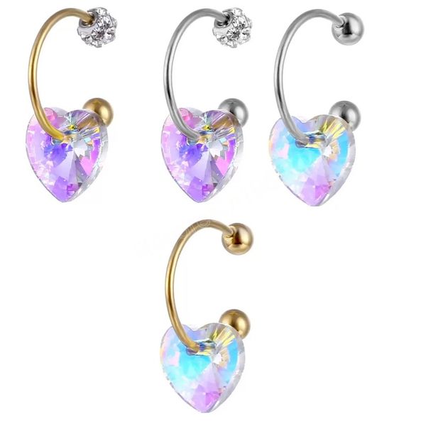 

nose rings & studs designer copper faux cuff heart cuffs clip on wholesale body jewelry, Silver