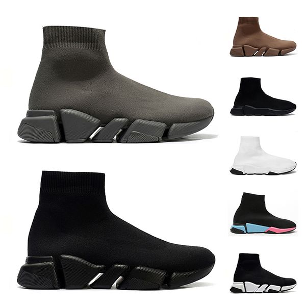 

2021 arrival speed trainers sock shoes men women running black pink sole brown red green blue outdoor sport casual sneakers wholesale factor, White;red