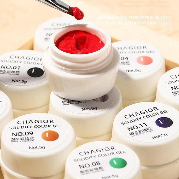 

nail gel 5ml painting canned 12 colors paste soak off uv led polish for diy drawing art easy to use z3x7, Red;pink