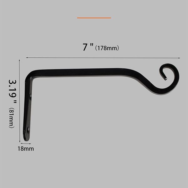 

hangers & racks 2pcs metal hanging basket brackets outdoor garden plant hanger hook wall decor lanterns, flower pots