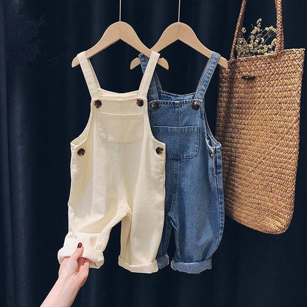 

jumpsuits bobotcnunu jeans pants kids overalls spring autumn boys girls bib suspender denim trousers children clothing clothes, Blue