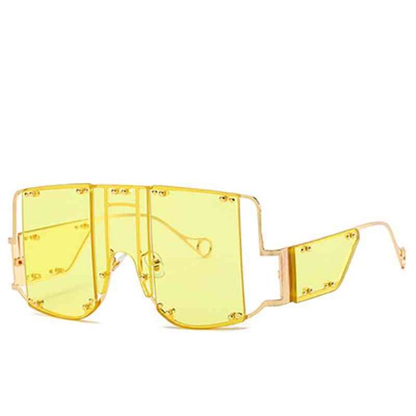 

new conjoined piece punk sunglass european and american personality rivet sunglass female halena sunglasspp3r, White;black