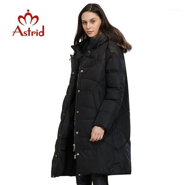 

women's down & parkas astrid 2021 winter arrival jacket women loose clothing outerwear quality with a hood fashion style coat ar-65991, Black