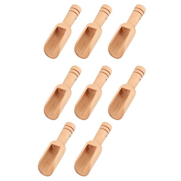 

spoons 8pcs wooden bath salt tea house leaf shovels (khaki)