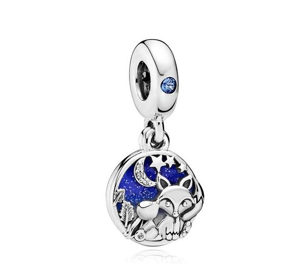 

fits pandora bracelets 20pcs fox and rabbit enamel crystal dangle silver charms bead charm beads pendant for wholesale diy european sterling, Black