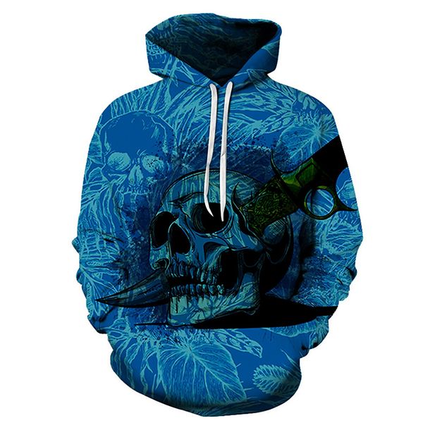 

halloweenskull with roses pattern men's 3d printed hoodie visual impact party punk goth round neck sweatshirt hoodie, Black