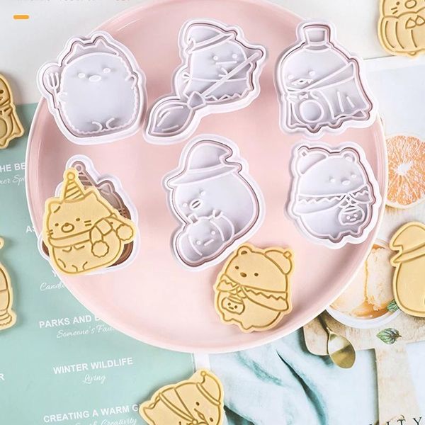 

baking moulds 3pcs/set 3d plunger cookie cutter stamp fondant chocolate mold cake decorating tools bakeware
