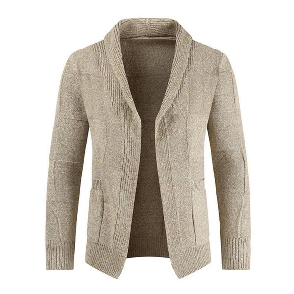 

men's sweaters winter men sweater coat solid color turn-down collar cardigan knitted jacket for clothing, White;black