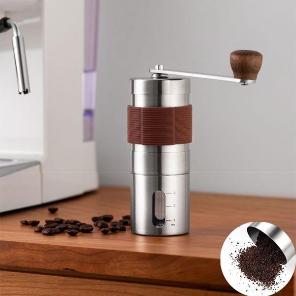 

manual coffee grinders portable machine coffe bean grinder stainless steel burr conical kitchen tool