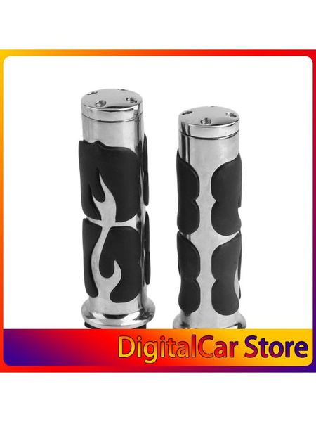 

aluminum & rubber flame hand grip motorcycle dirt pit bike handlebar handlebars