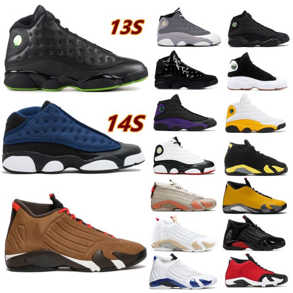 

2022 fashion basketball shoes mens 14s mens db doernbecher gym red turbo sports 13s hyper royal lucky green black cat trainers sneakers