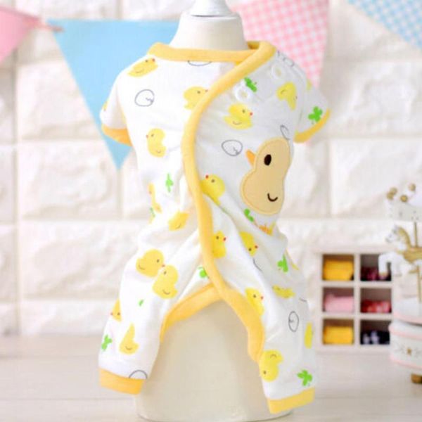 

dog apparel dishykooker cute printing cotton pet four feets coat pajamas