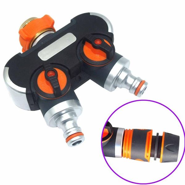 

watering equipments garden irrigation one-pass two-tap water divider double pass + plastic conversion device