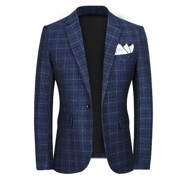 

men's suits & blazers autumn mens plaid suit jacket large size 5xl 14 colors men blazer wedding party dress coat, White;black