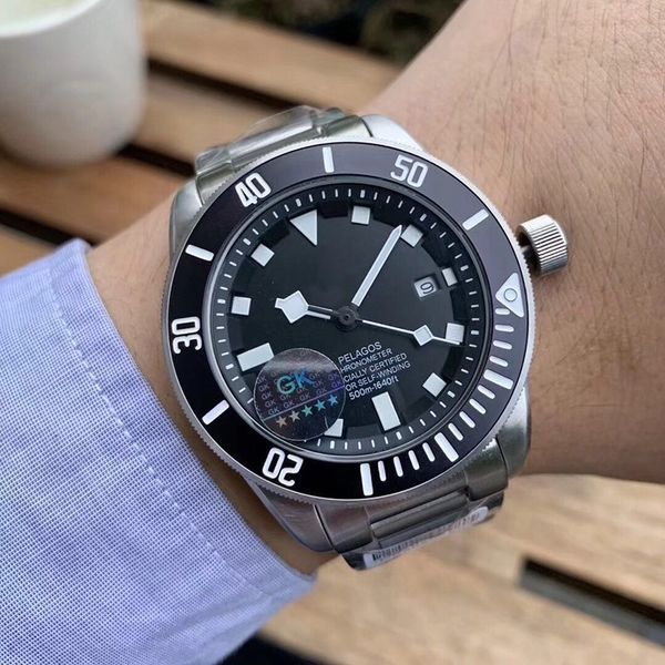 

men's automatic watch mechanical watches 41mm 904l all stainless steel strap water resistant luminous sapphire montre de luxe, Slivery;brown