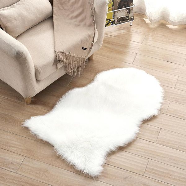

fur artificial sheepskin hairy carpet for bedroom living room fluffy area rugs washable faux mat skin plain carpets