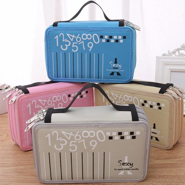 

cute 52 holes school pencil case korean pencilcase big penalty student watercolor pen bag for kids girls kawaii box supplies cases