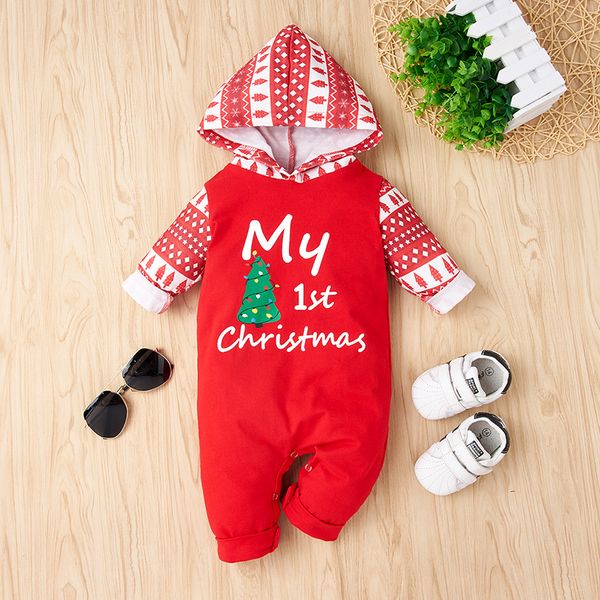 

baby long sleeved one-piece pants christmas pullover climbing suit holiday hooded climbing suit, Blue