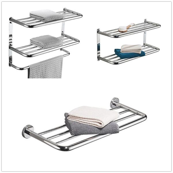 

towel racks 1/2/3 layers stainless steel chrome wall mounted bath bars 23.6 inches