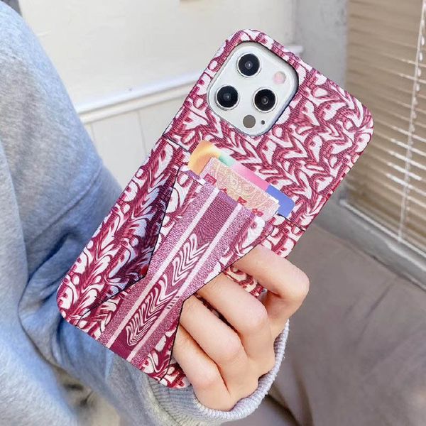 

fashion designer phone cases for iphone 12 11 pro max xs xr xsmax 7 8 plus print leather card pocket holder luxury cellphone cover
