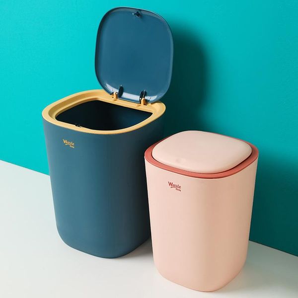 

waste bins nordic contrast color flip trash can creative household bathroom garbage storage recycling kitchen paper basket