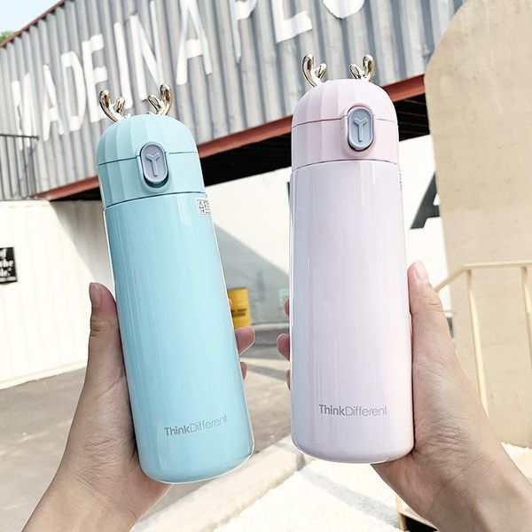 

water bottles han edition of deer antlers stainless steel vacuum cup contracted lovely boys and girls couple little fresh