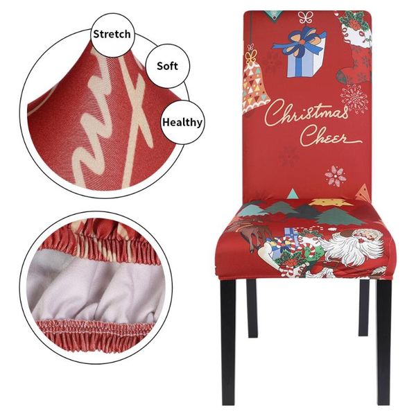 

xmas 1pcs elastic dining room seat chair covers christmas cover stretch slipcovers for party decor