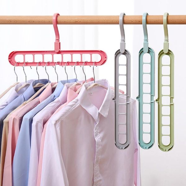 

holes clothes hanger rack 360 rotate hanging storage shelf hooks laundry drying organizer hangers & racks