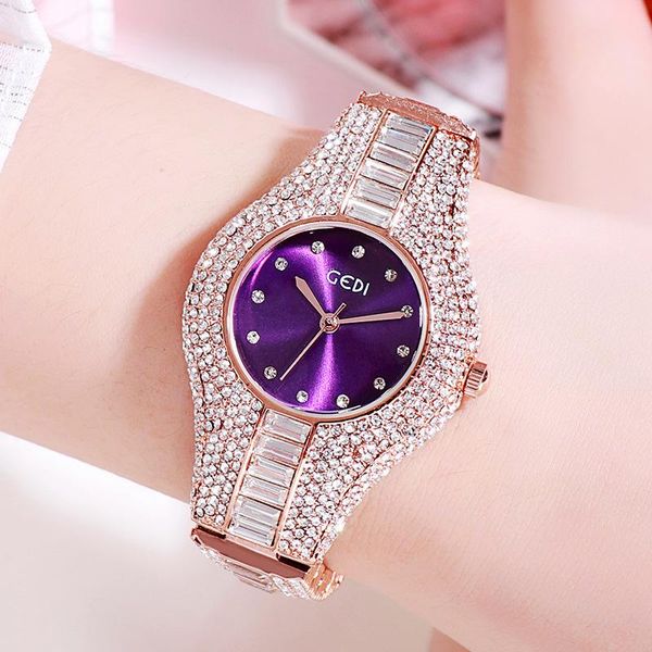 

women watches 2021 diamond stainless steel quartz wristwatch high-end fashion waterproof simple watch luxury reloj wristwatches, Slivery;brown