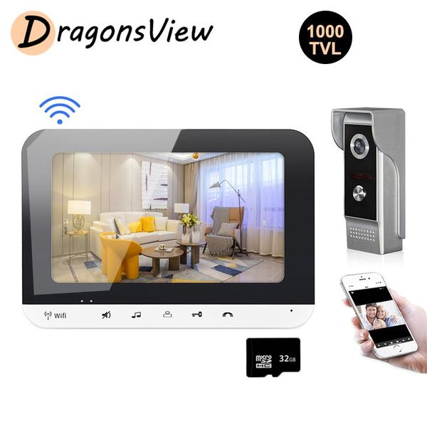 

dragonsview wifi intercom video door phone wireless 7 inch monitor 1000tvl doorbell camera with motion detection remote unlock phones