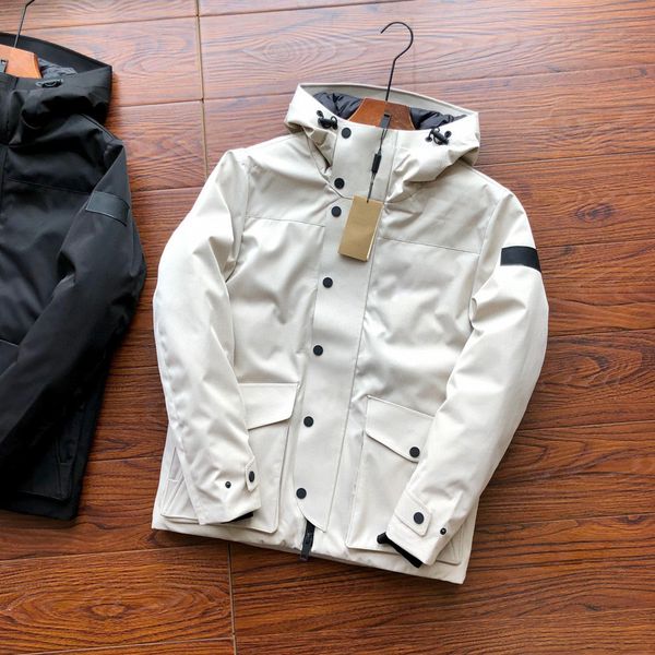 

mens padded down jacket winter outdoor womens sports longsleeved short duck down bread ski suit jacket coat 1856, Black