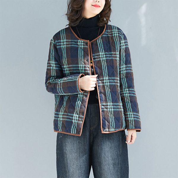 

arrival autumn arts female long sleeve short coat all combined single casual cotton breasted plaid jackets s64, Black;brown