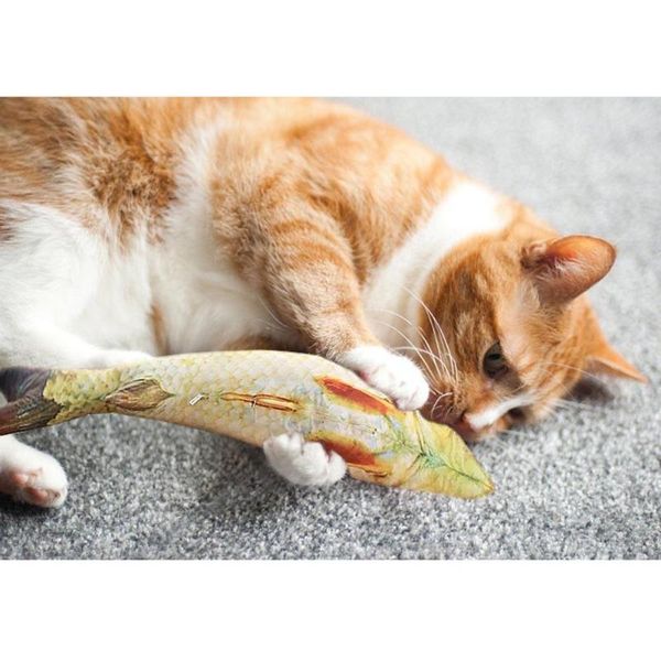

cat toys fish simulation stuffed with catnip pet interactive funny playing kitten rattle scratch catch training