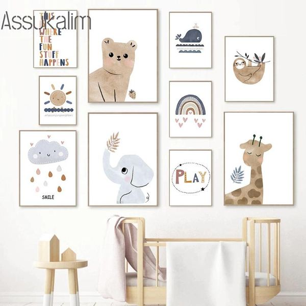 

paintings nursery wall prints animal canvas painting lion posters elephant print giraffe poster nordic pictures baby kids room decor