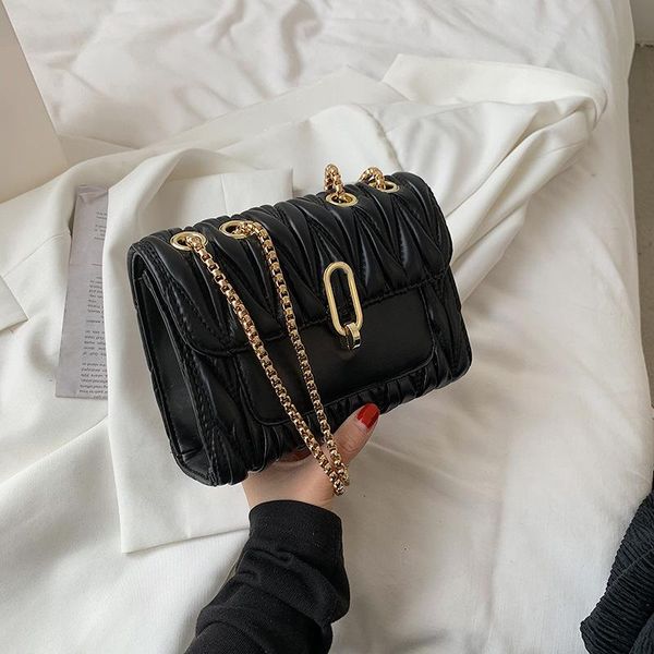 

evening bags women's fold chain small square bag lock shoulder messenger