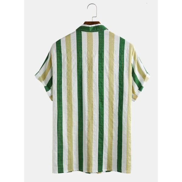 

men's casual shirts for men striped printed loose beach shirt chest pocket turn down collar short sleeve oversize mens clothing1 rlm6, White;black