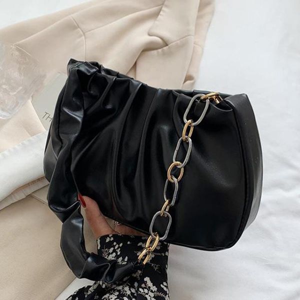 

evening bags shoulder for women cloud soft leather handbags purse luxury bag and 2021 fashion folds pu