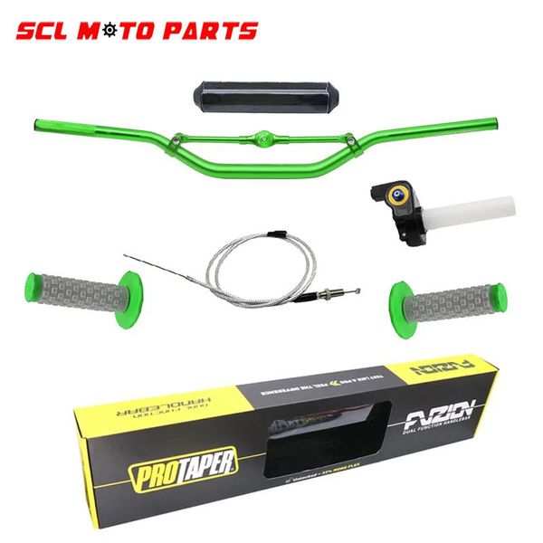 

handlebars alconstar-motorcycle 1-1/8" handlebar +fat bar pads + throttle cable+handle grips +throttle assy set for dirt pit bike