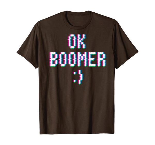 

funny ok boomer gen z retro pixels meme t-shirt, White;black