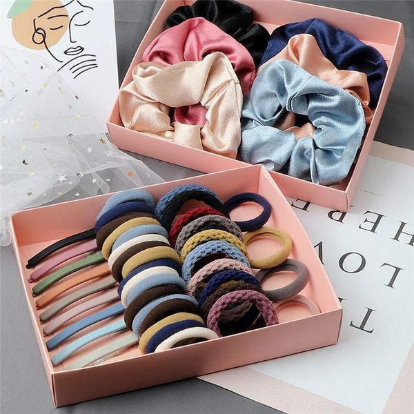 

basic hair bands clips set fashion simple accessories for women girls hairpins elastic headband ponytail holder gifts