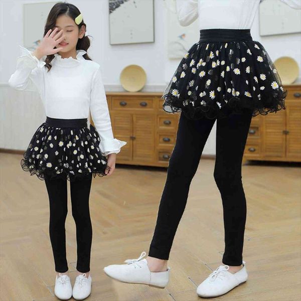 

fashion girls pants skirt legging kids long trousers teenagers outwear clothes girl lace tutu dress clothing 3 9 year, Blue