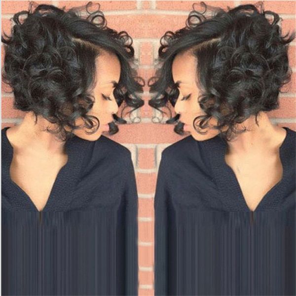 

ladies short wavy black synthetic wig pixie layered short wigs for women synthetic hair daily party use