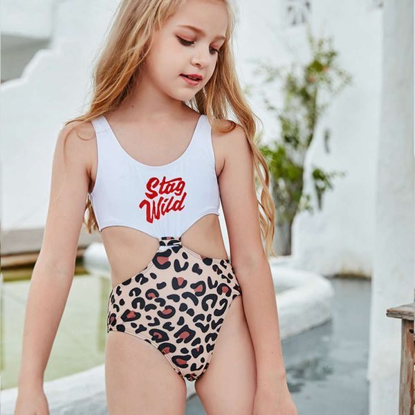 

children's suit children's swimsuit one-piece leopard print, Black