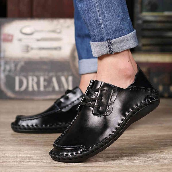 

dress shoes men luxury sneakers designer genuine leather walking casual zapatos hombre big size 50 gzim, Black